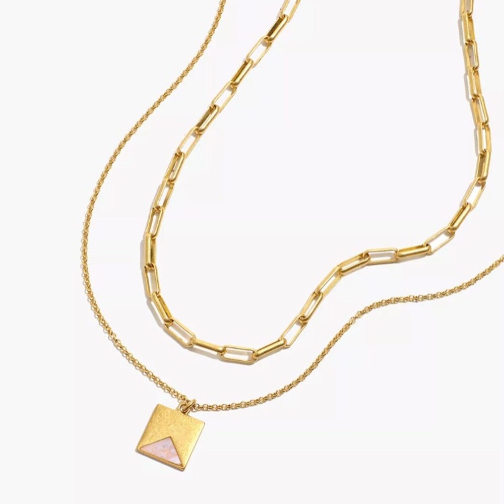 NWT! Madewell Palisade Paperclip & Pendant Necklace Set